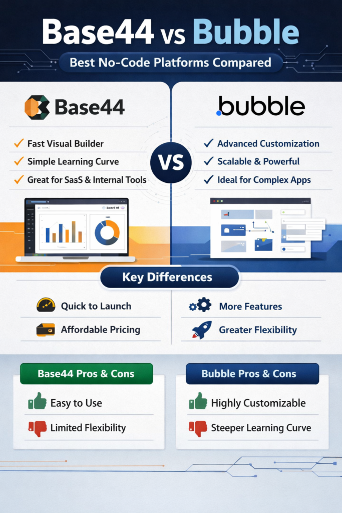  base44 vs bubble pricing comparison 2026    